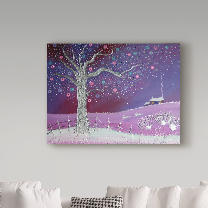 «Winter Magic Purple» par Hafner, reproduction d'art sur toile tendue, H 14 po x l 19 po x P 2 po