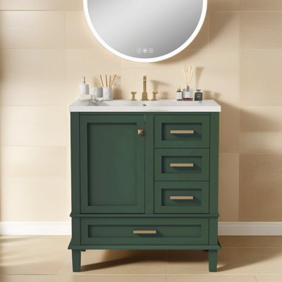 Nevsa 30'' Free Standing Single Bathroom Vanity with  Top -  Winston Porter, D305EEC0DFC04ECFBD0C5DFD8A4F7CBE