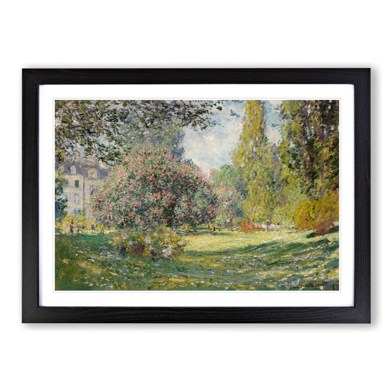 The Parc Monceau Vol.2 by Claude Monet - Picture Frame Painting on MDF, Black Framed, 36cm H x 48cm W x 2cm D