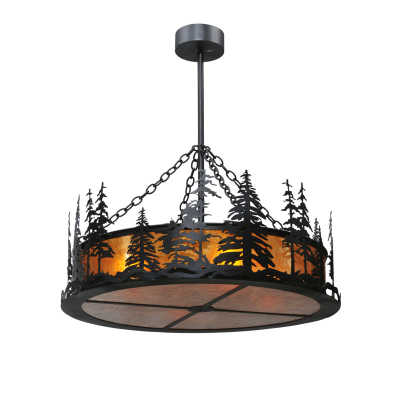 Rustic Lodge 4 - Light Glass Chandelier