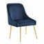 5-piece Round Marble Top Dining Set Blue and Gold