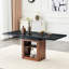 Table de salle à manger extensible avec rangement, 150 à 180 cm, table rectangulaire noire coulissante, structure en noyer, capacité de 4 à 8 personnes, structure télescopique, extension fluide, largeur de 80 cm, hauteur de 76 cm, bicolore