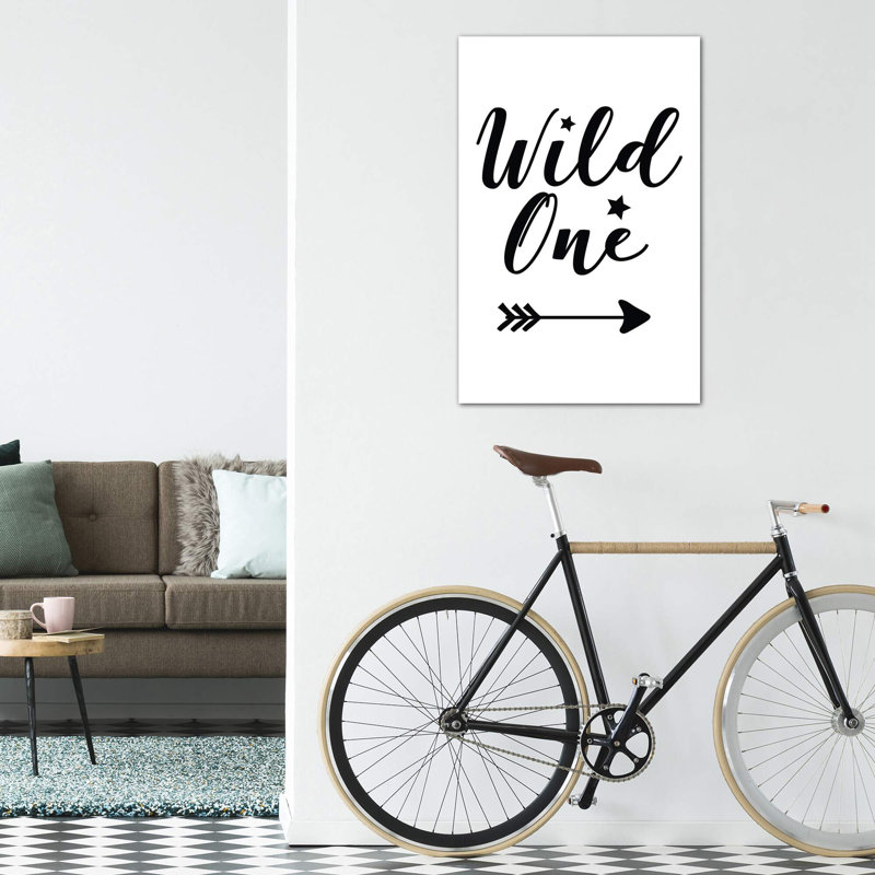 «Wild One Black Novelty», reproduction d'art textuel, H 60 po x l 40po x P 1,5 po, Toile tendue, Aucun mat