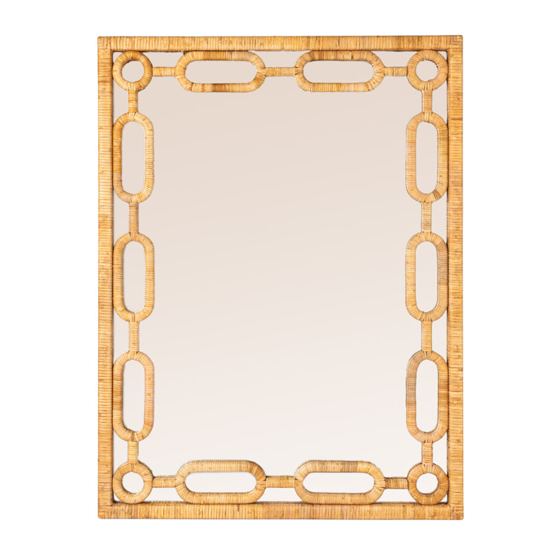 Newport Woven Rattan Chain-Link Frame Mirror