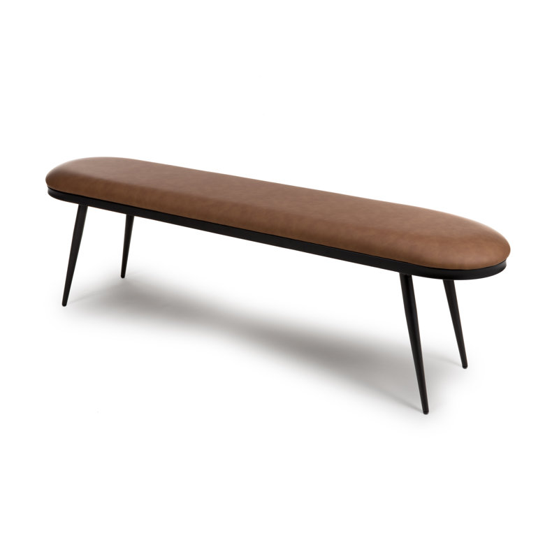 Destry Faux Leather Upholstered Bench, Brown