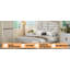 Structure de lit plateforme double en bois avec tête de lit, conception silencieuse, aucun sommier requis, assemblage facile et grand rangement sous le lit.-631552069