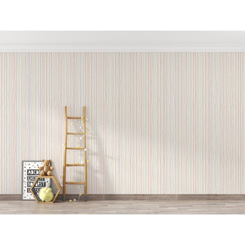 Great Kids Collection Smooth Glitter Stripes Wallpaper Roll, Pearl