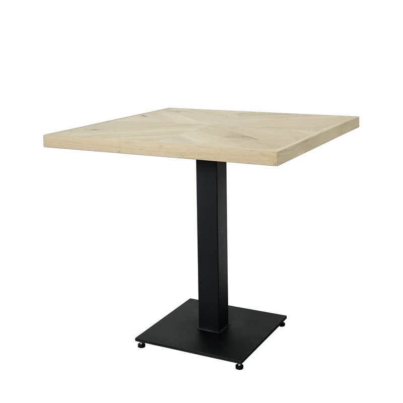 Acamas Oak Metal Base Dining Table, Untreatedwood