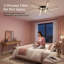 Ventilateur de plafond moderne 32 po avec lumières, petit ventilateur de lustre encastré à profil bas, application et télécommande, gradation et luminosité réglables, sans bruit pour le salon de la chambre à coucher