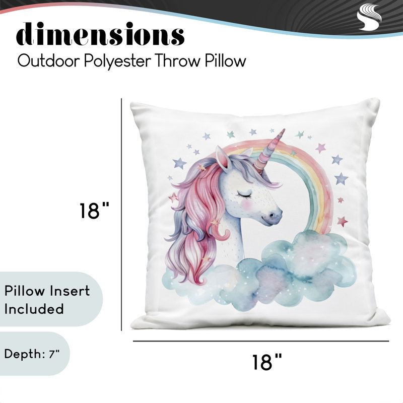 Coussin Starry Rainbow Unicorn, imprimé par Creative Studio, 18 x 7 x 18