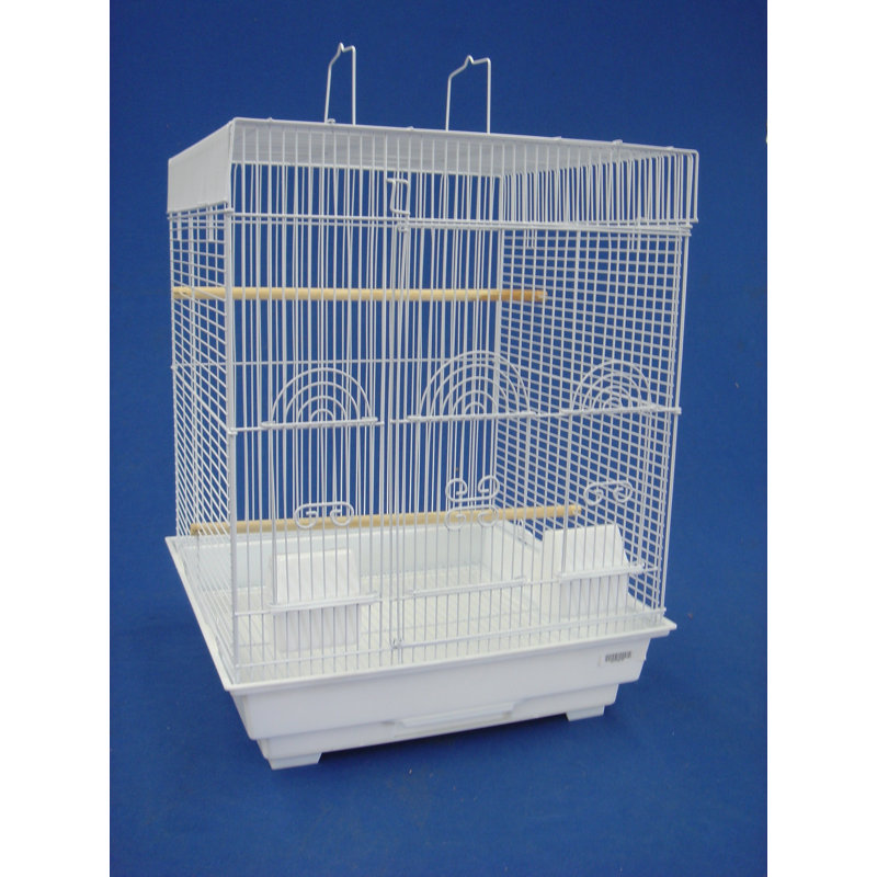 Petit cage à oiseau plat, blanc