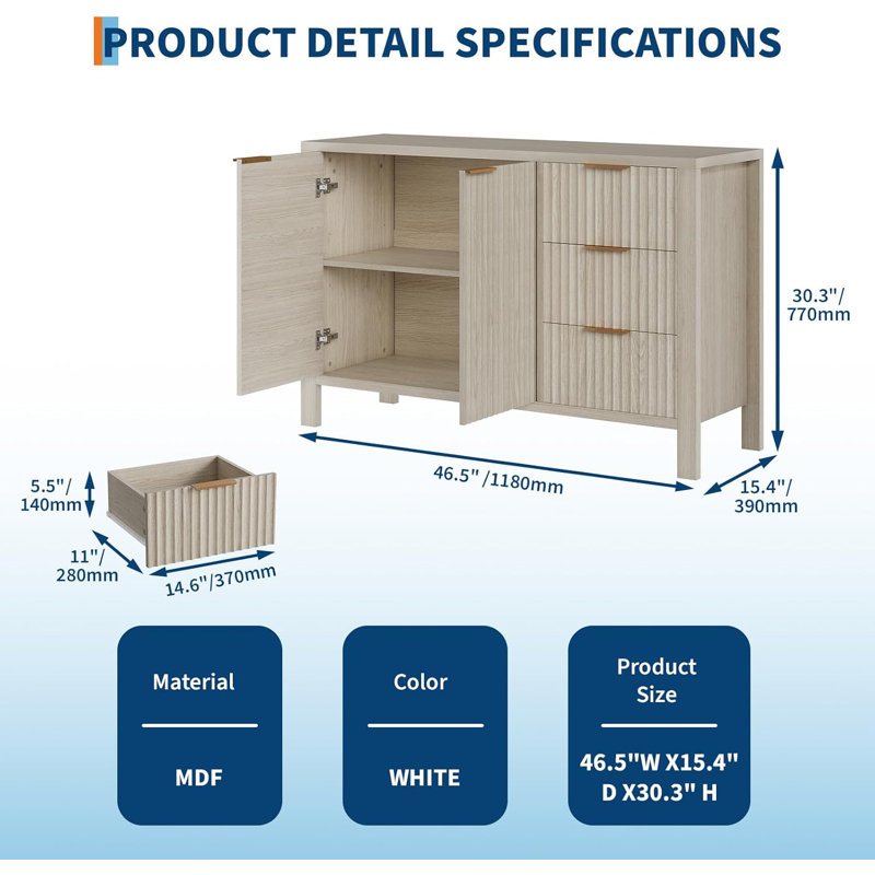 Buffet 46,5 ", Brun
