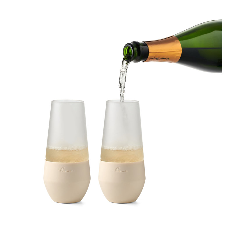 Rabbit Freezable 12 oz. Champagne Flutes, Taupe