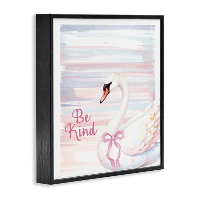 Be Be Pastel Swan, giclée encadrée, design par Kim Allen