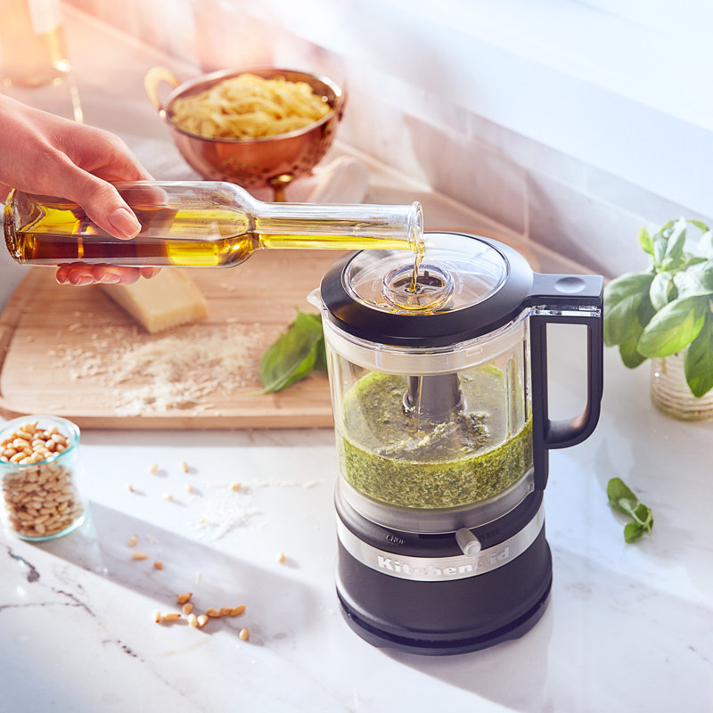KitchenAid 5-Cup Food Chopper with Multi-Purpose Blade and Whisk Accessory, Matte Black, Black Matte