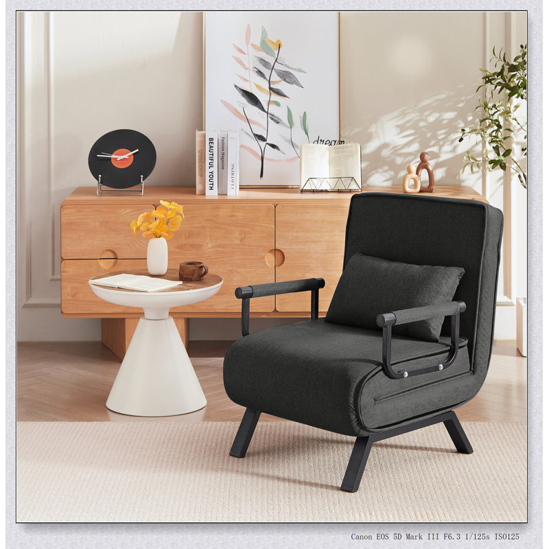 Canapé-lit convertible polyvalent pour adultes, idéal pour les espaces compacts et l'utilisation multifonctionnelle, Noir