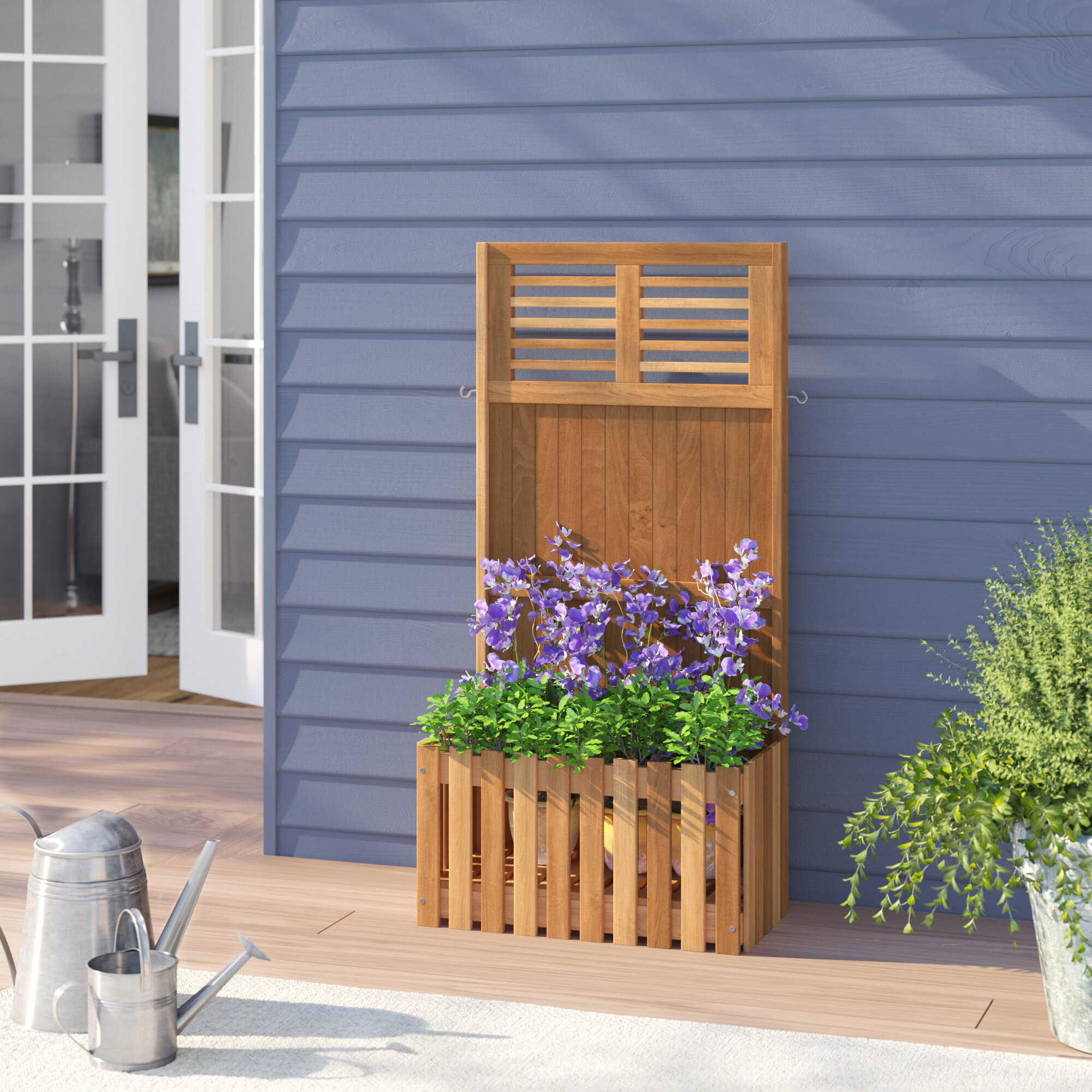 Abram Tall Planter Box Sol 72 Outdoor Color: Black, Set of: 1