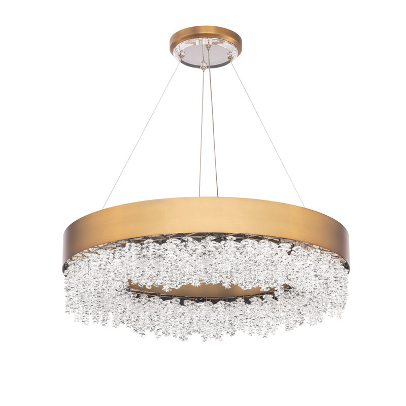 Soleil 1 - Light LED Chandelier, Aged Brass