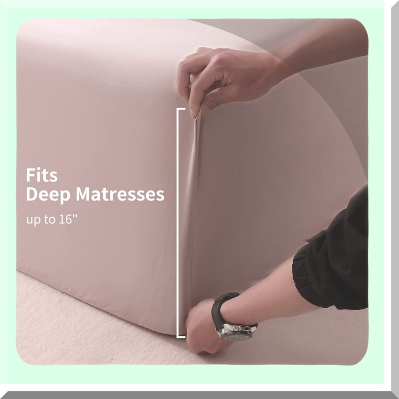 Luxury Rayon From Bamboo Bliss 400 Thread Bed Sheet Set - Silky Soft Cooling Texture - Hotel Quality Full Sheet Set with Deep Pocket - Pink - 4 Piece Fitted Sheet, Flat Sheet, 2 Pillowcases