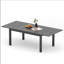 Table de salle à manger d'extérieur en aluminium 63 "à 92", table de patio grise toutes saisons