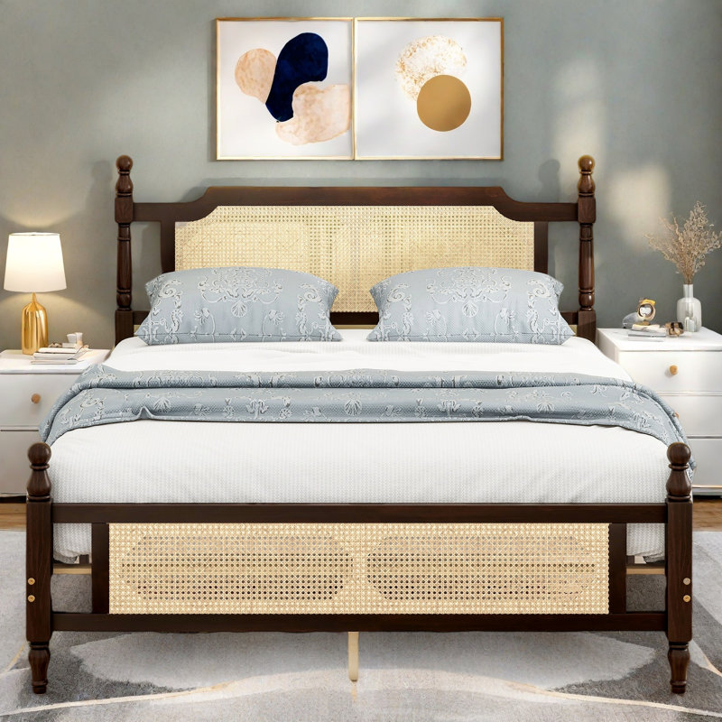 Headboard Bed with Expansive Underbed Storage, Espresso, King