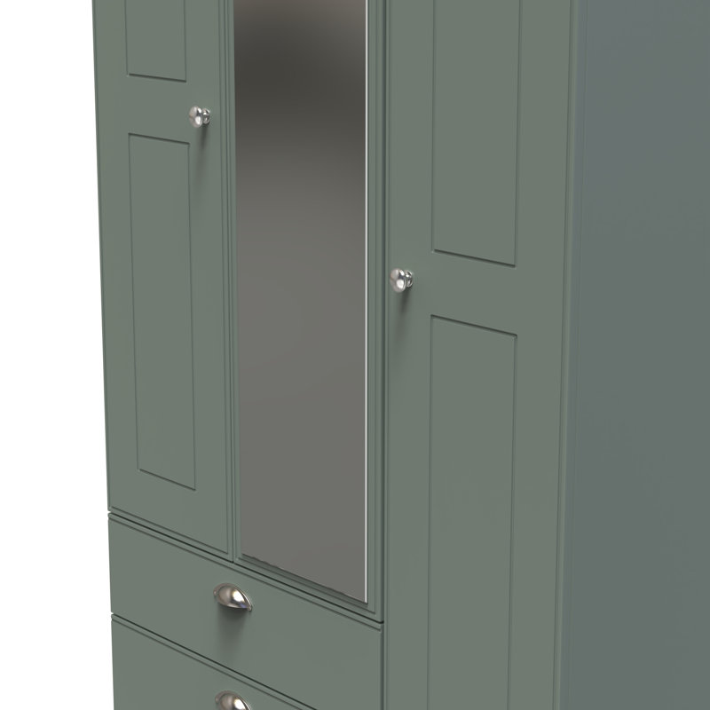 Conners Manufactured Wood Wardrobe, Reed Green/Riviera Oak