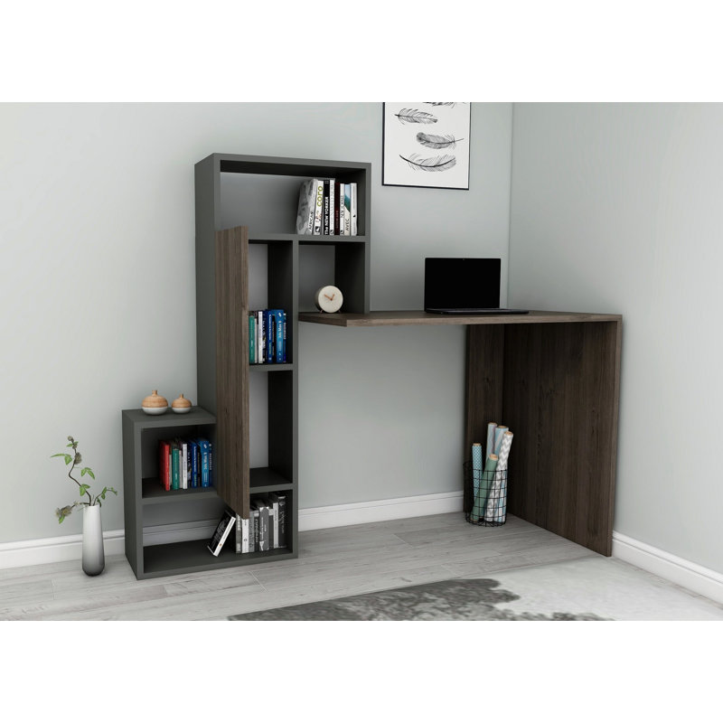 Bureau d'ordinateur Hadeeqah, Noyer / anthracite