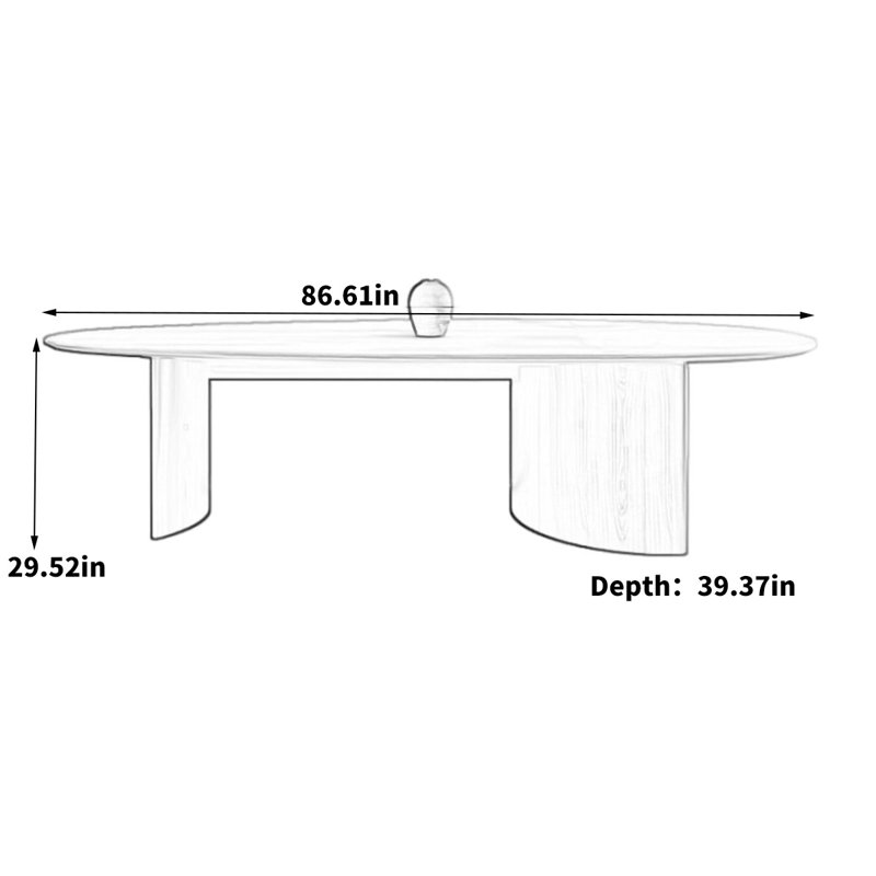 Table de salle à manger French Fashion, H 29,52 po x L 86,61 po x l 39,37 po