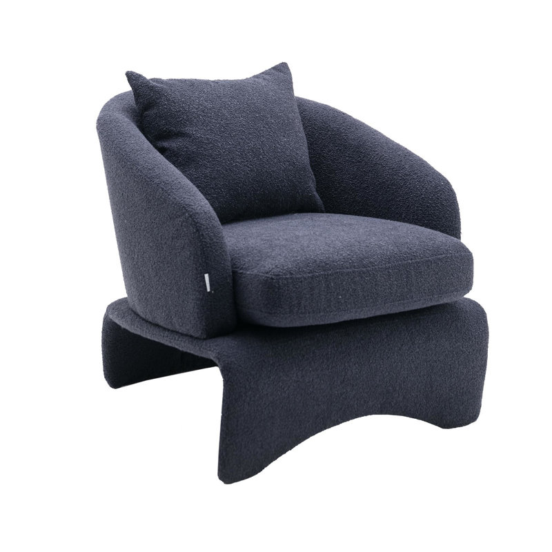 27" Wide Upholstered Accent Chair, Navy 100% Polyester