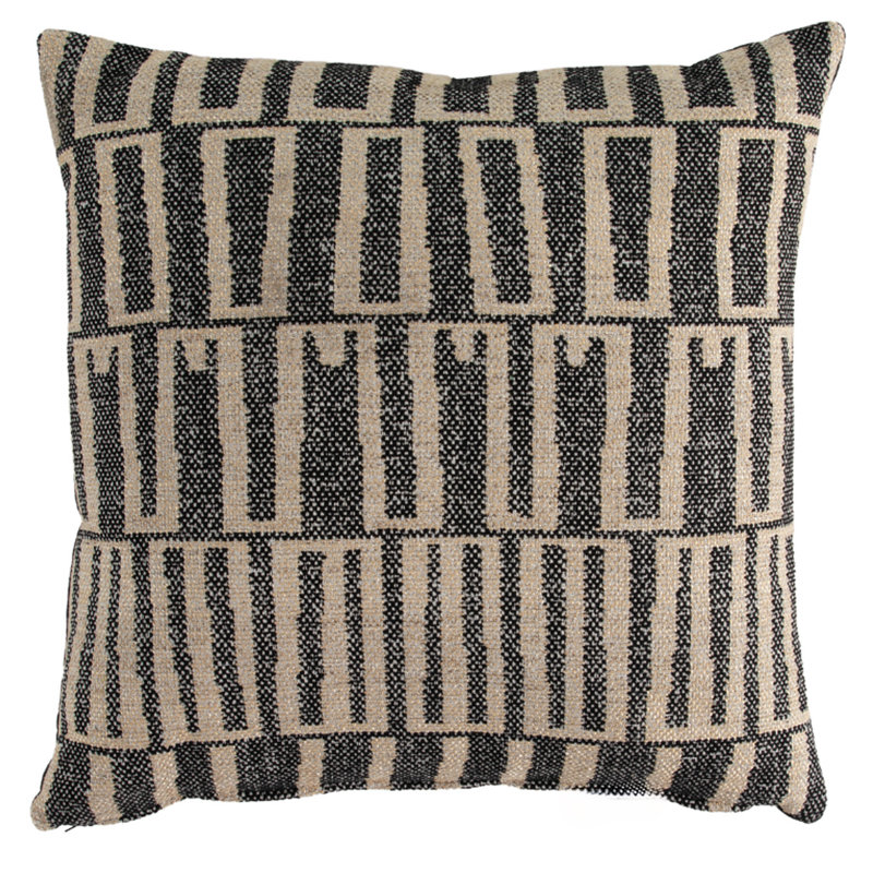 Hinged Midnight Outdoor Throw Pillow, Square 20", Brown;Black