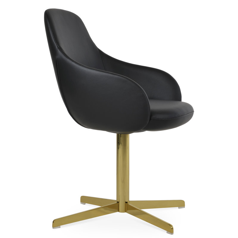 Chaise d'appoint en métal Gazel, Blanc, Or