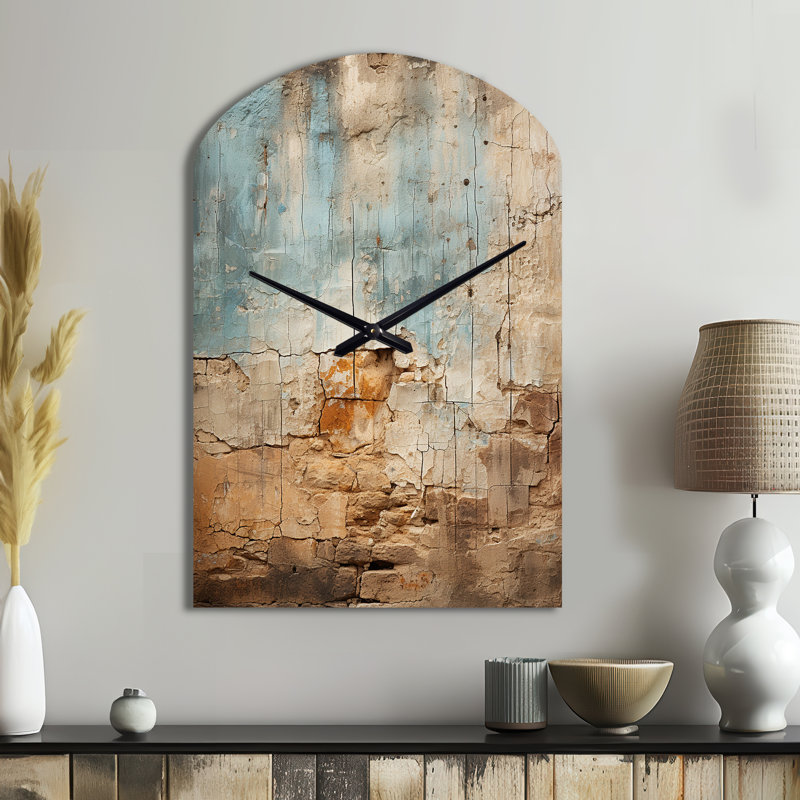 Horloge murale Hebrew Western Collage I - Judaïsme asymétrique, horloge murale beige, Moyenne