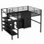 Lit mezzanine avec garde-robe en métal