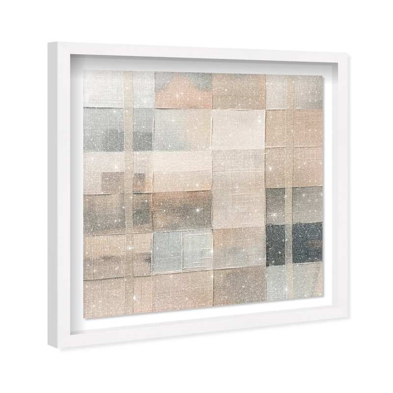 Minimalist Mesh Shadowbox Abstract Print by Oliver Gal, Black Frame, 12 x 12, 13.5"H x 13.5"W, White Frame