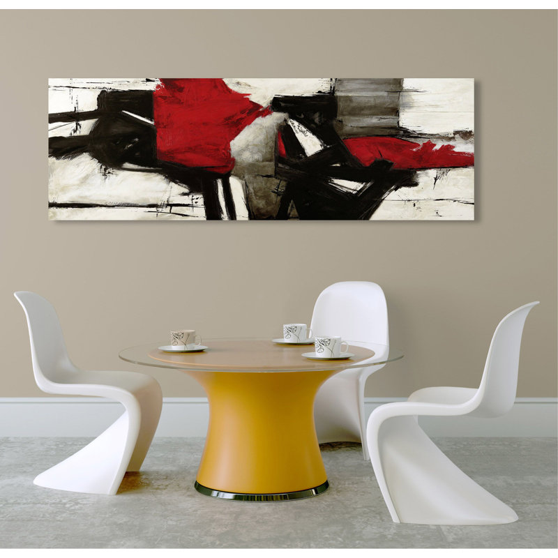 Red Profile by Jim Stone - Wrapped Canvas Painting, 40cm H x 120cm W x 4cm D