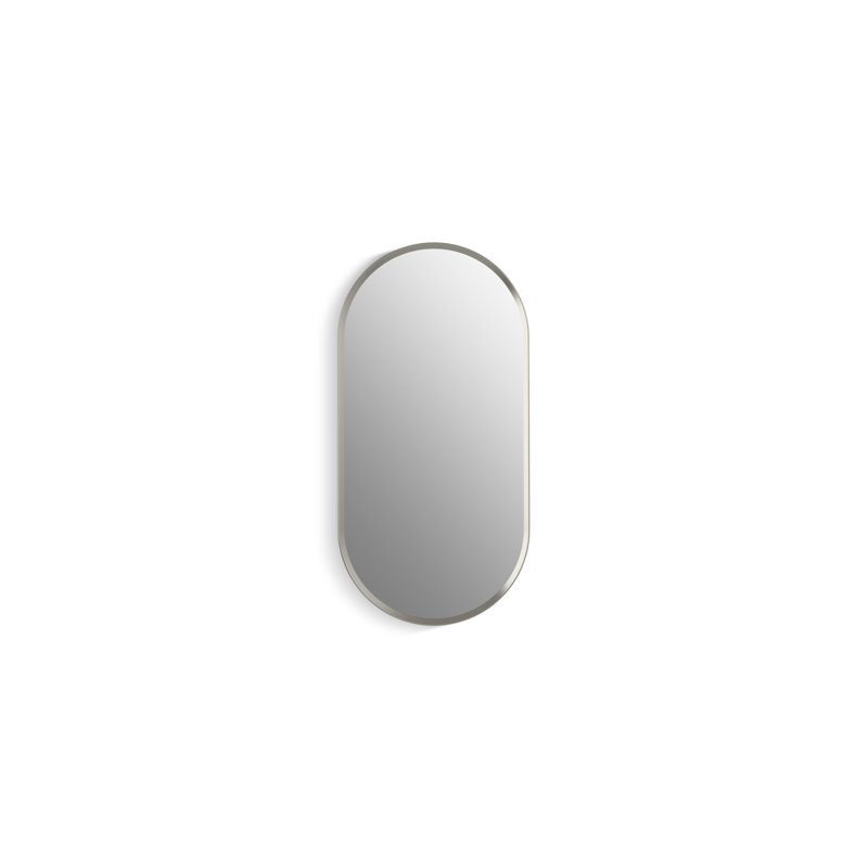 Verdera Capsule Framed Medicine Cabinet, Brushed Nickel, 30" H x 15" W x 5.55" D