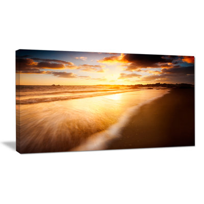 Amazing Sunrise Over Australian Beach Photographic Print on Wrapped Canvas