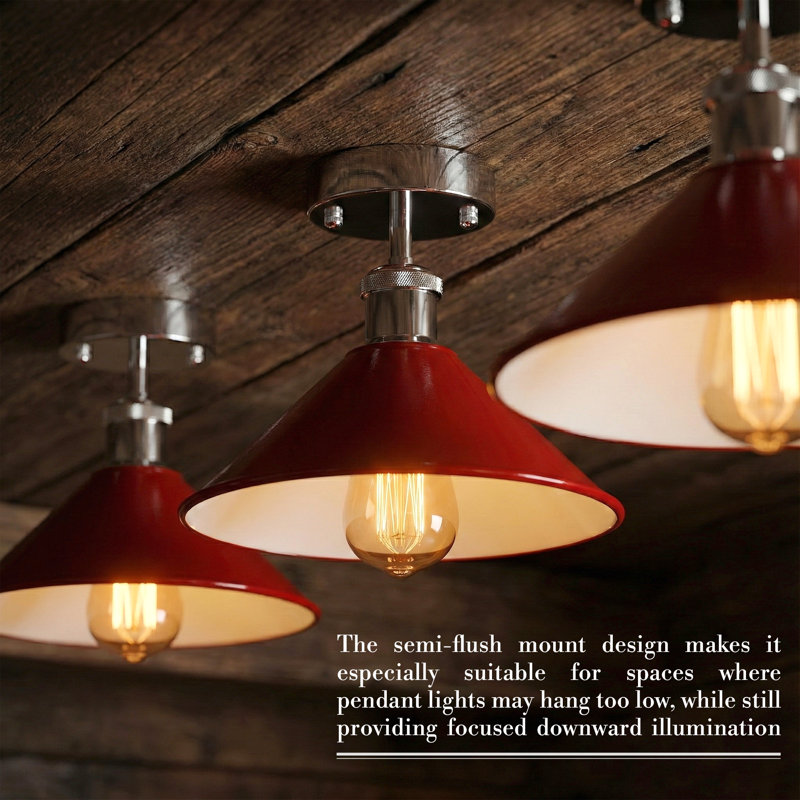 Chasteen Semi Flush Mount, Red