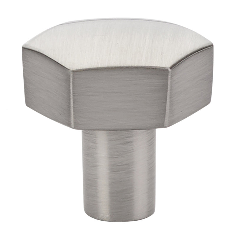Urban Modern Geometric Cabinet Knob, Satin Nickel