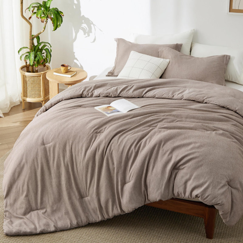 Bedding, Twin Comforter + 1 Standard Sham, Warm Taupe