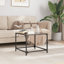 Table basse vidaXL verre Bois d'ingénierie, acier, verre-810674041-810674043