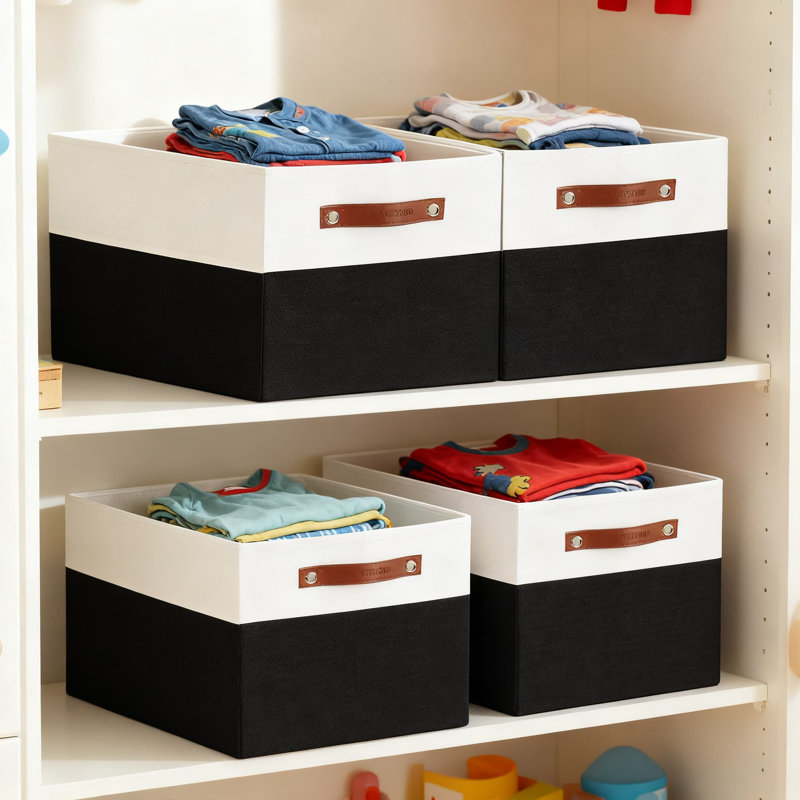 Heavy-Duty Storage Bins For Cube Organizers - Foldable Fabric Storage Baskets With Reinforced Structure For Home Organization, Set Of 4