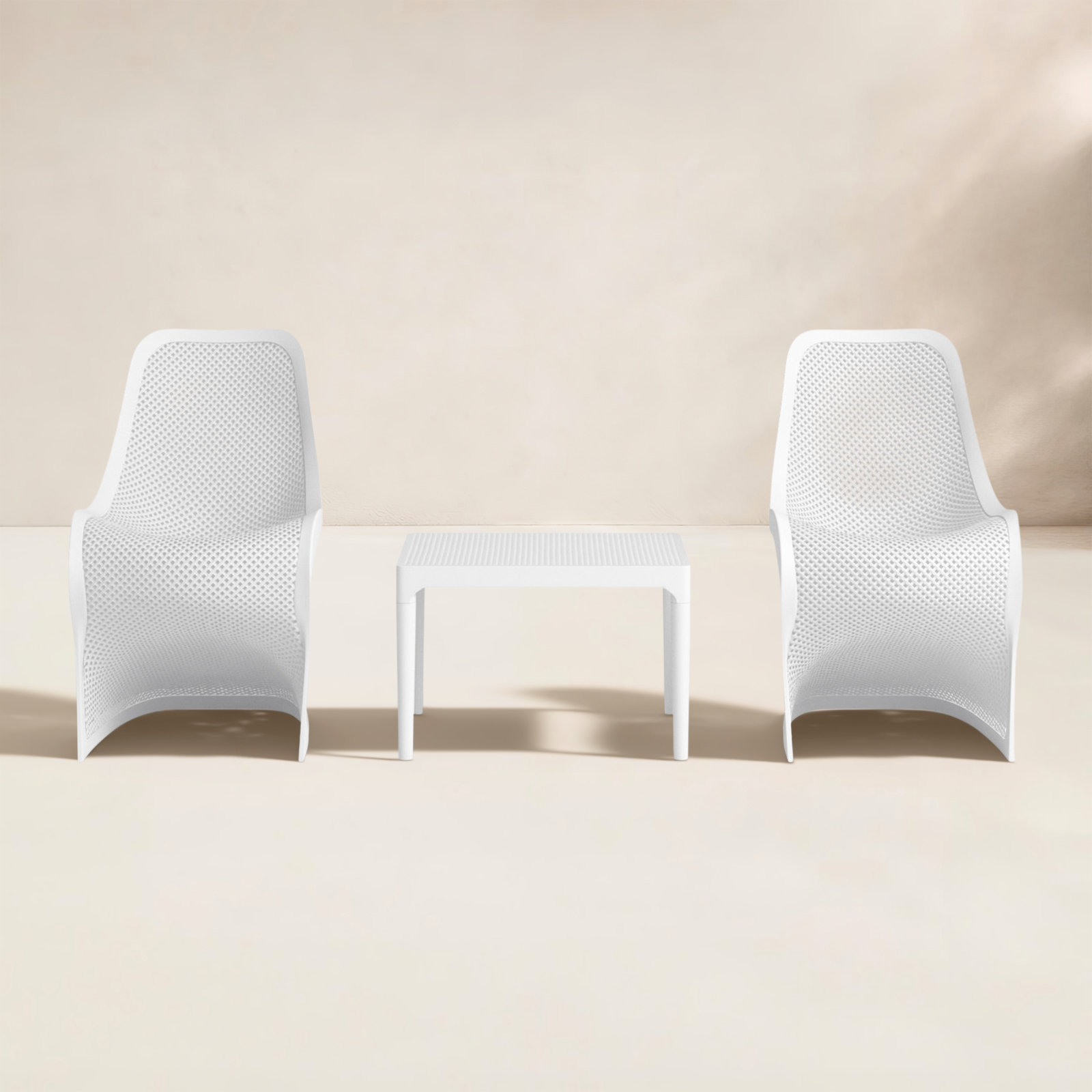 Nassau 2-Person Patio Seating Group, White