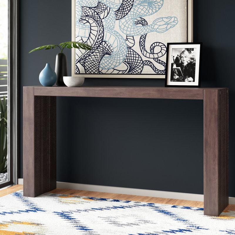 Vollmer U-Shaped Console Table, 36" H x 64" W x 15" D, Walnut