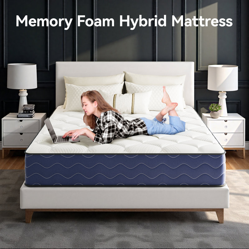 Pantela 12" Cool Medium Firm Gel Memory Foam Pocket Spring Hybrid Mattress in a box with Certipur-US Certified Pocket Spring, Pressure Relief, and Motion Isolation