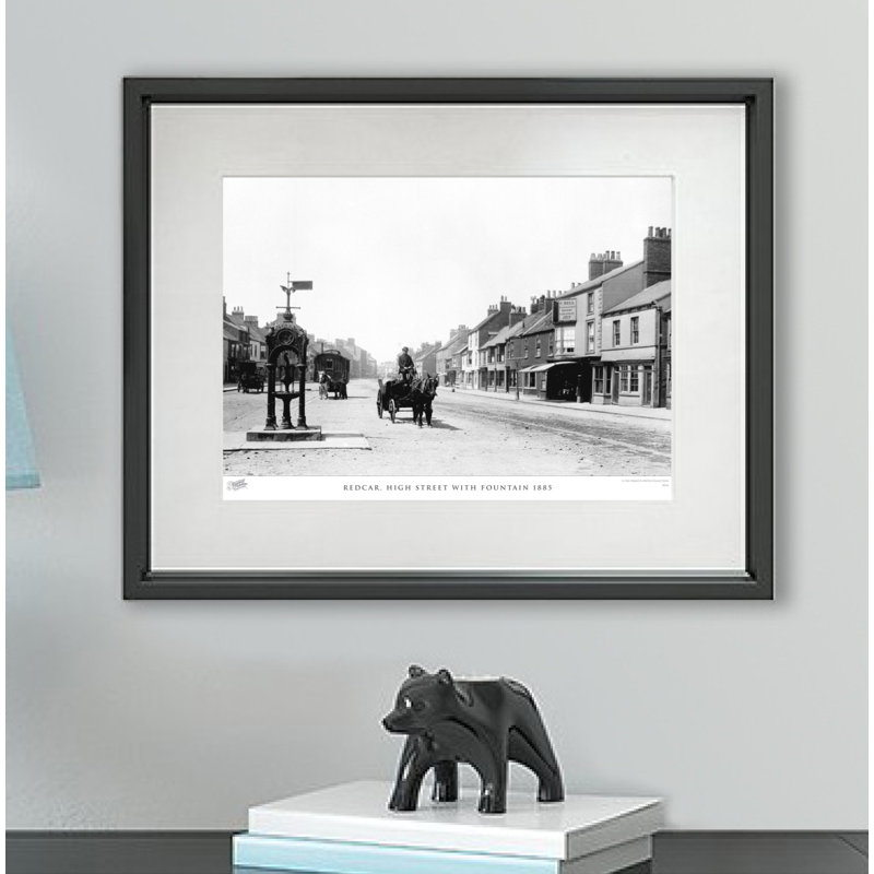 Redcar, High Street With Fountain 1885 - Single Picture Frame Print, 45cm H x 60cm W x 2.3cm D