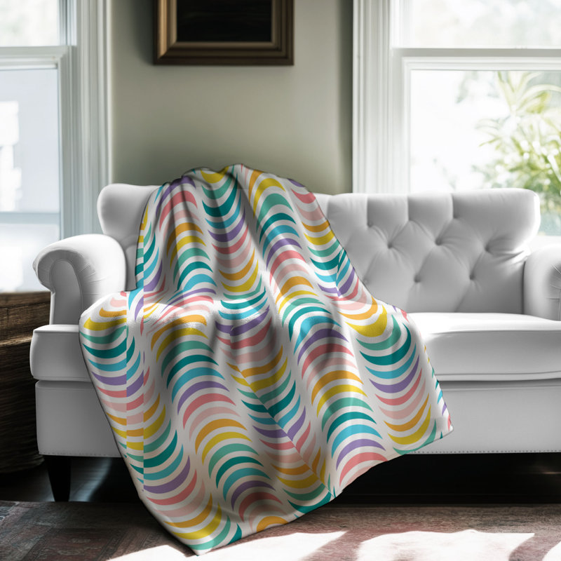 Couverture en sherpa de qualité supérieure 1 pièce Gentle Arc, Grand lit