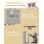 Cat Tree, 98 cm Tower, Sisal Scratching Post, Cats Tower for Indoor, Multi-Level Stable Cat Tree with Cats House, 2 Caves, Pompoms,  Dark Grey, Light Grey-524837921-505333552