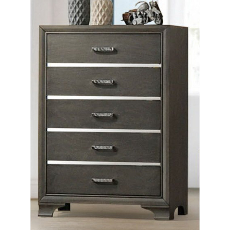 Alexandro 33.62'' W 5 - Drawer Dresser, Gray