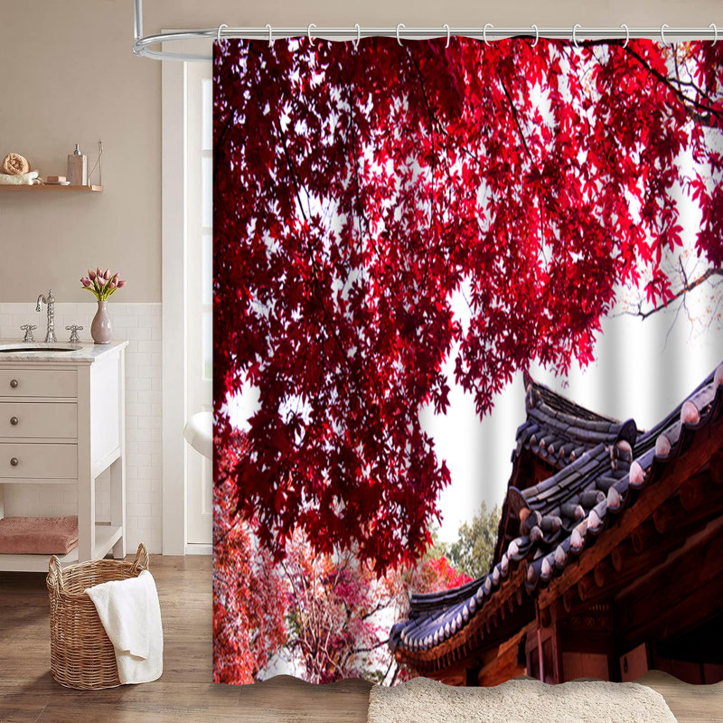 Magnifique rideau de douche d'automne avec 12 crochets, L 72 po x l 72 po